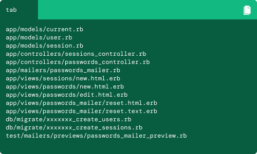 Command to create essential files, such as models, controllers, mailers, and views in Ruby on Rails 8.0