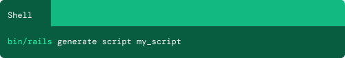 Command to generate scripts in Ruby on Rails 8.0